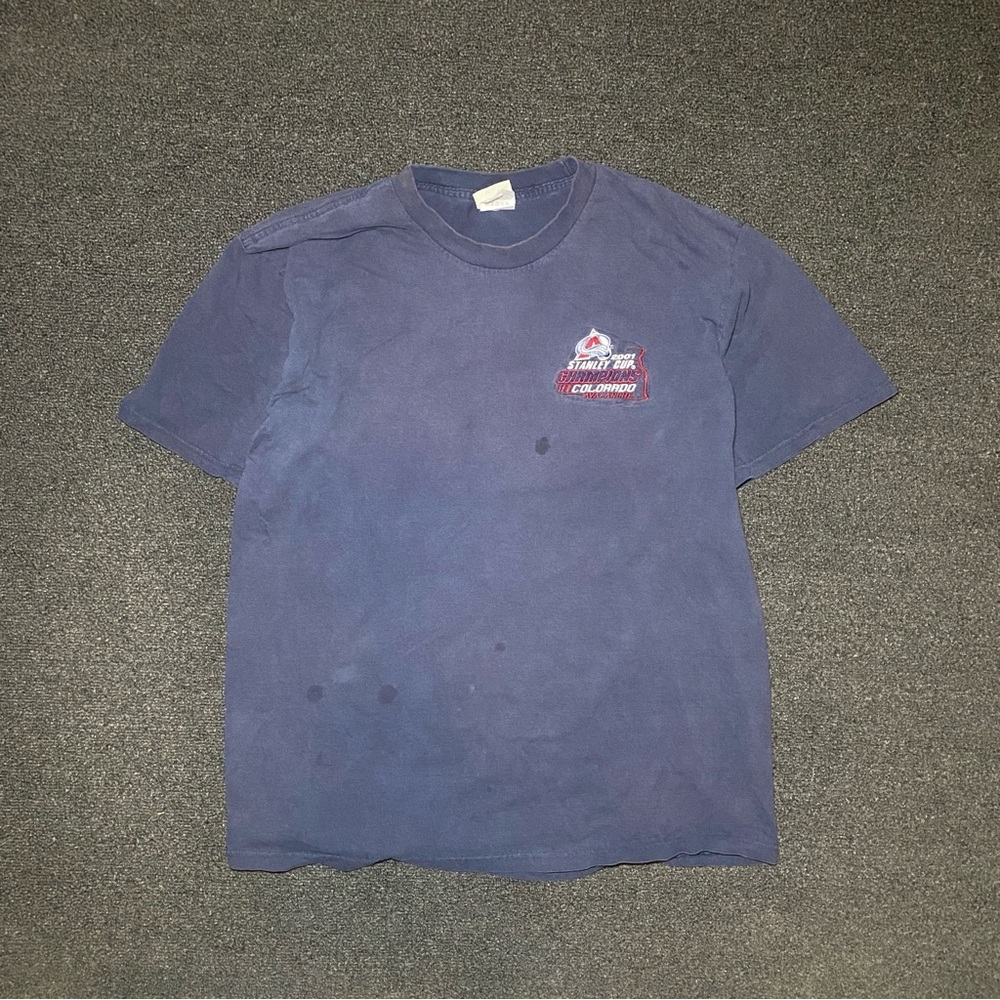 vintage Colorado avalanche 2001 Stanley cup champions navy nhl shirt size xl